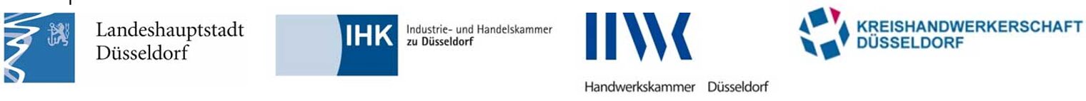 Logos der Initiatoren der Mobilitätspartnerschaft KH Ddorf, HWK Ddorf, IHK D'dorf, LHD